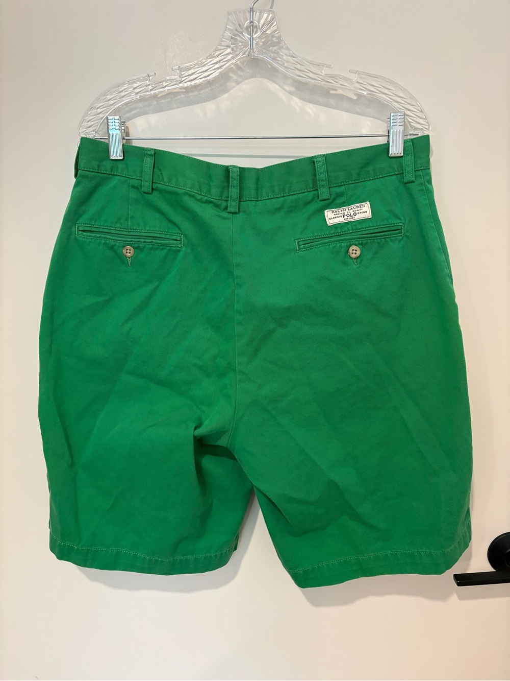 VNTG Polo by Ralph Lauren Kelly Green Men's Chino Shorts Preppy Golf Academia 36 - Picture 7 of 8